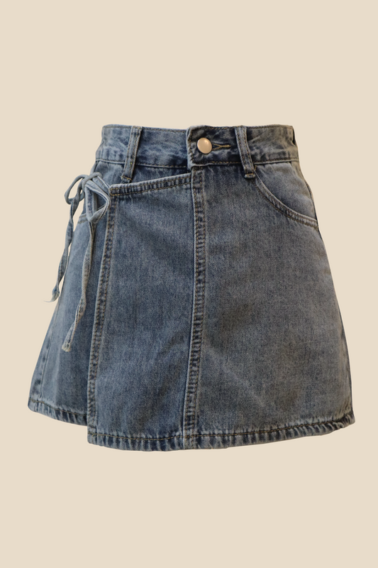 Denim Wrap Skort