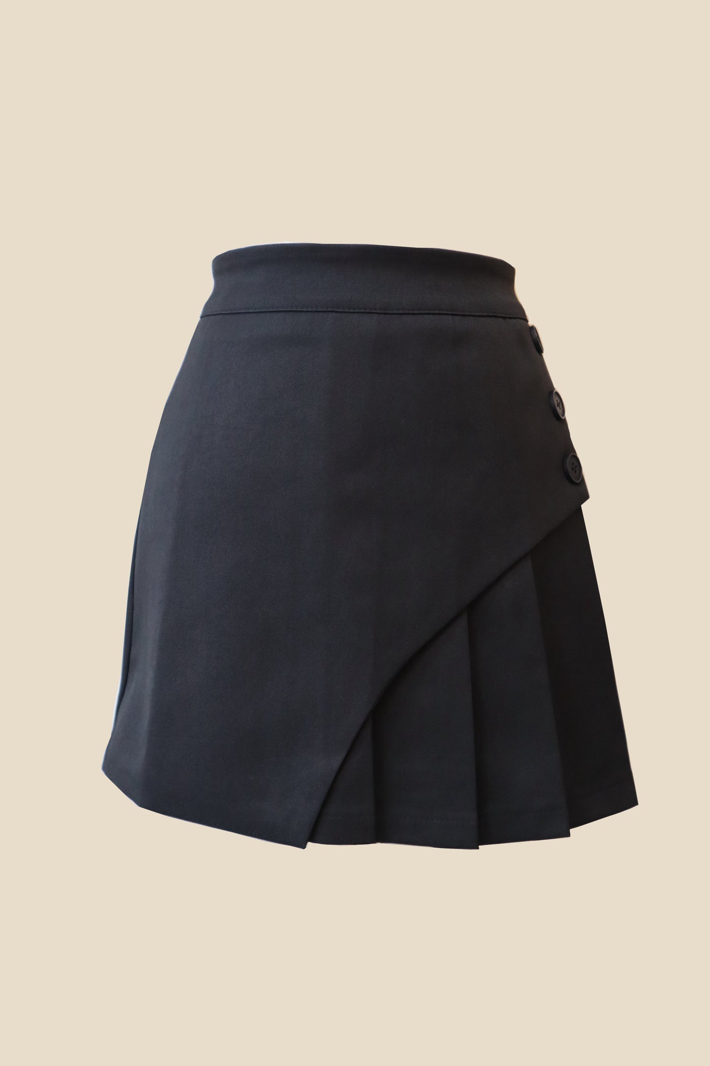 Hidden Wrap Pleated Skirt