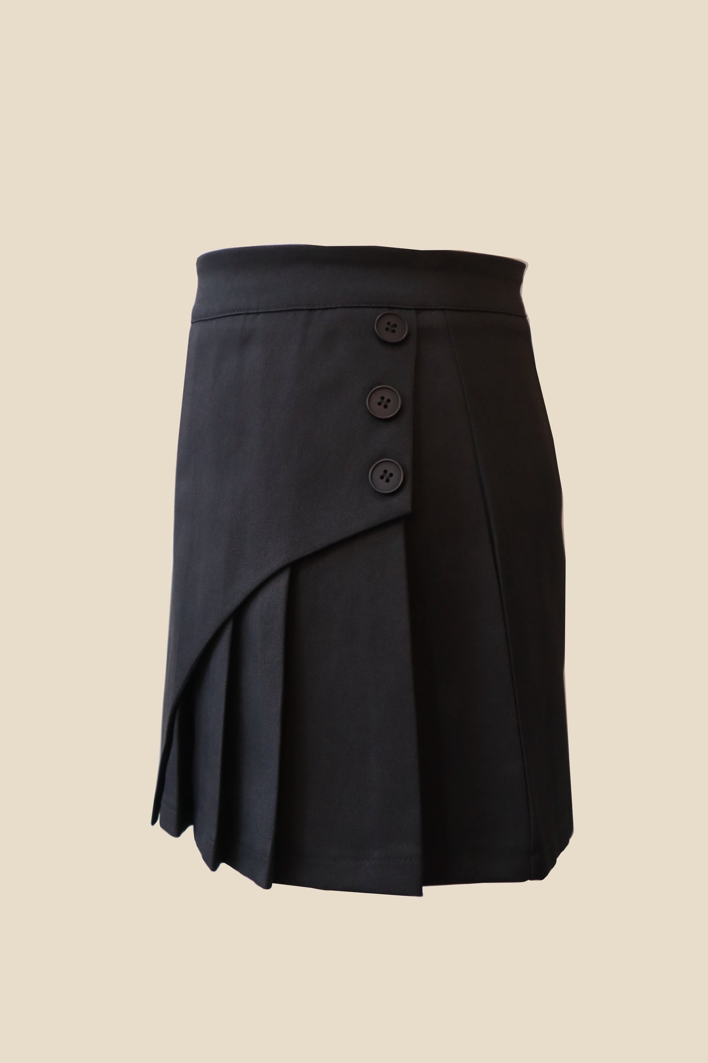 Hidden Wrap Pleated Skirt