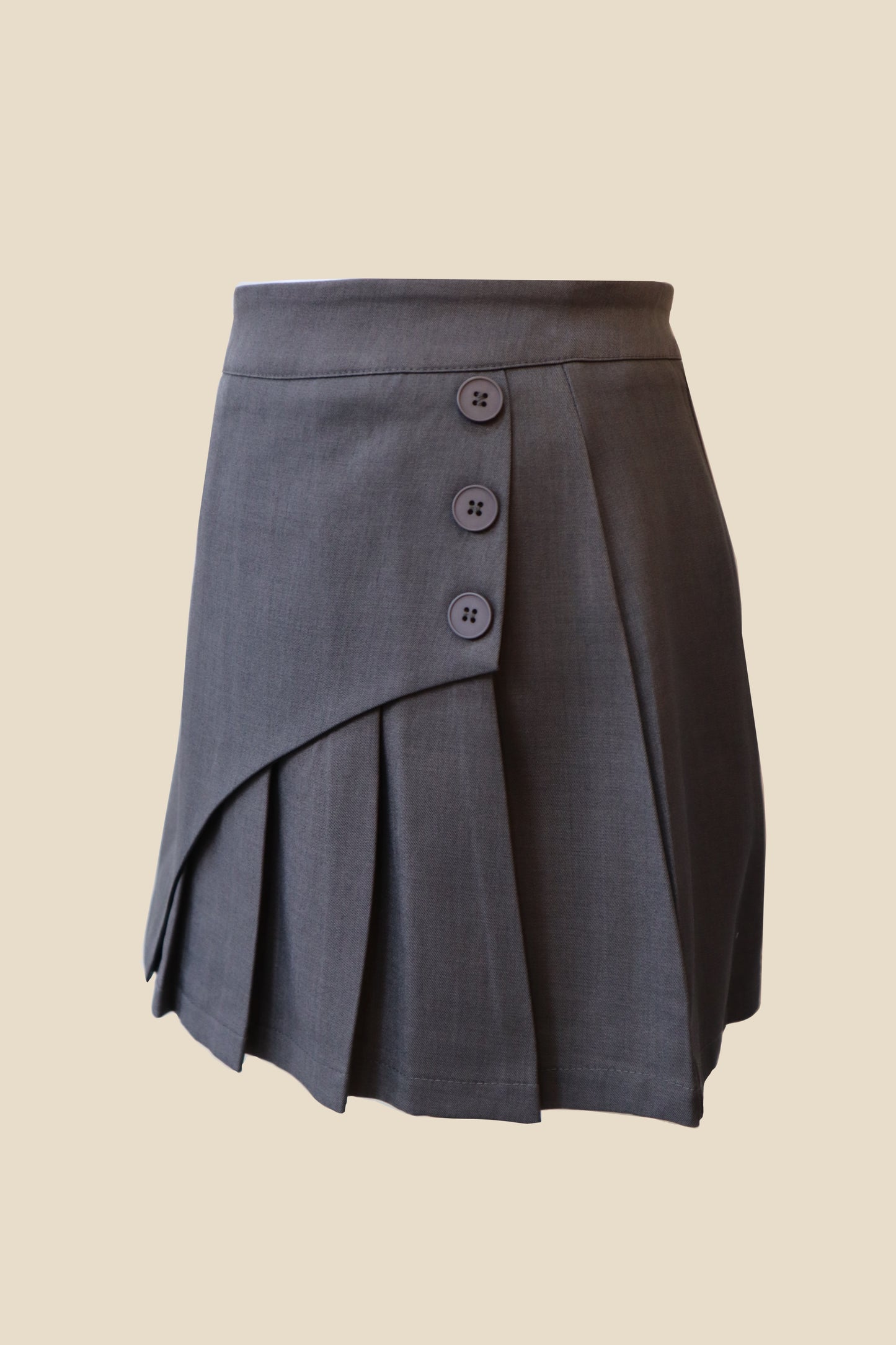 Hidden Wrap Pleated Skirt