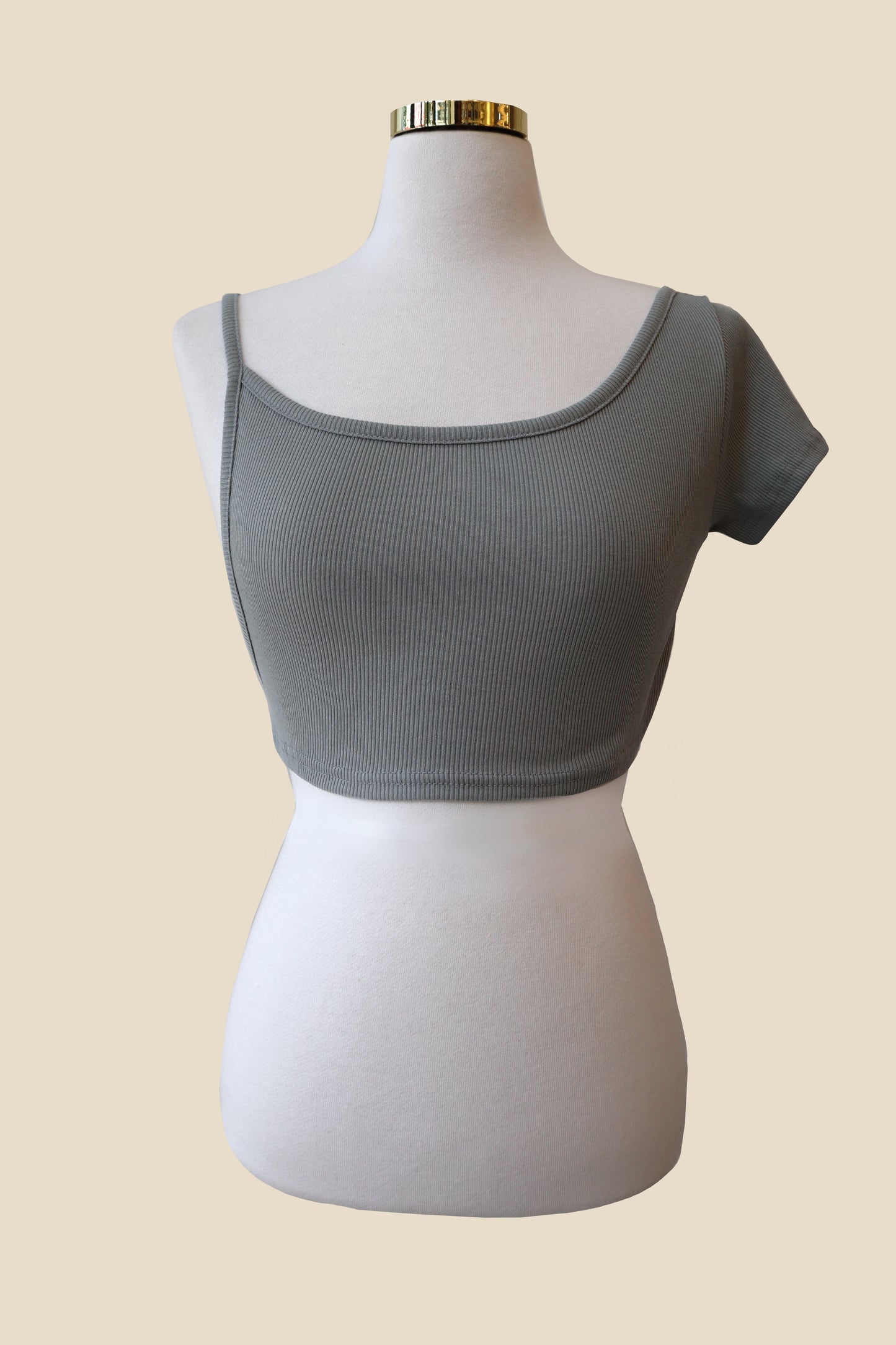 Ribbed Tank Layered Short Sleeve Set