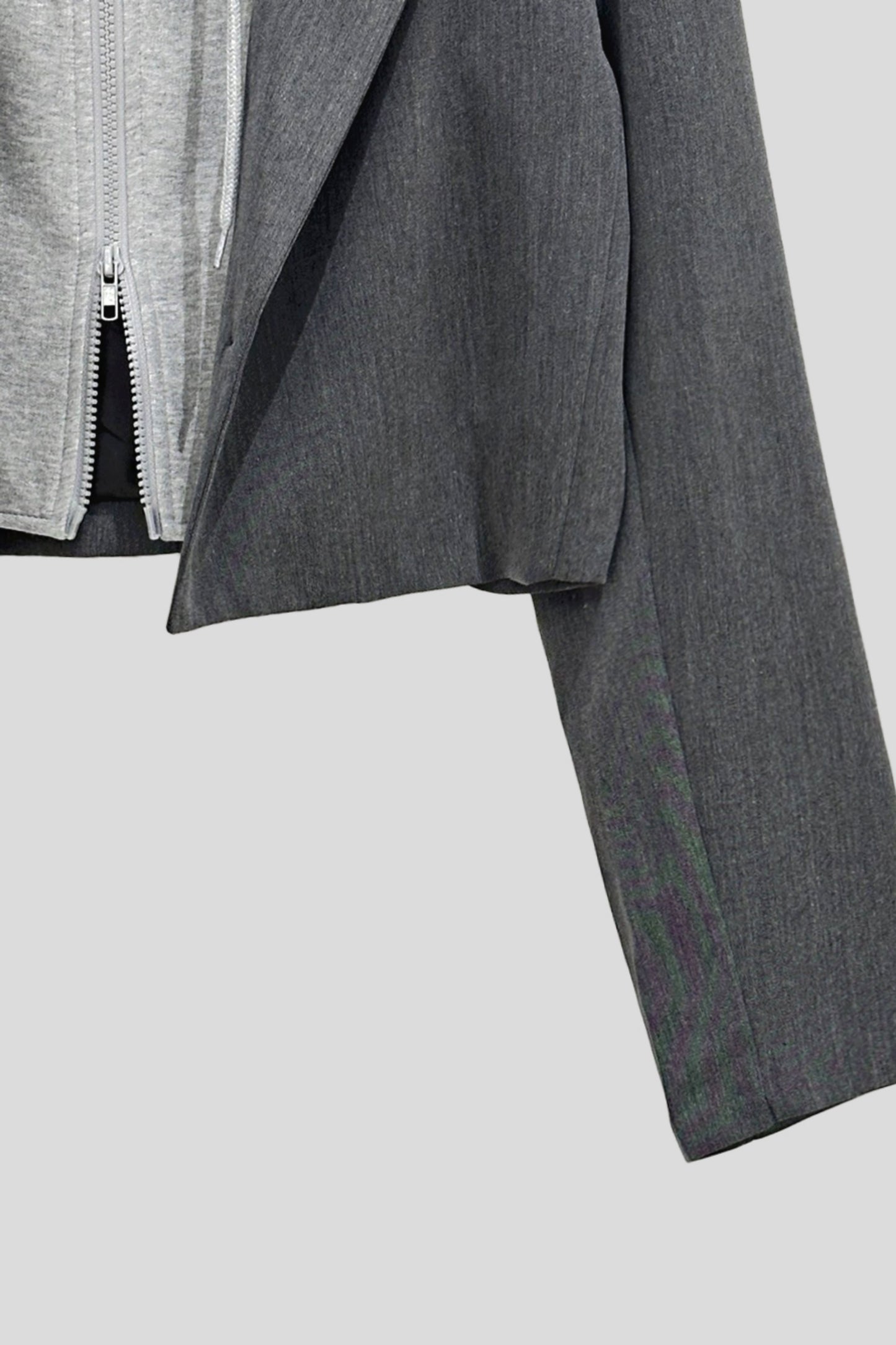 Two-Toned Hooded Blazer Skort Set