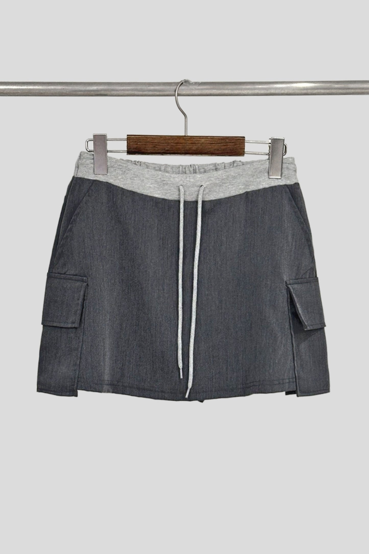 Two-Toned Hooded Blazer Skort Set