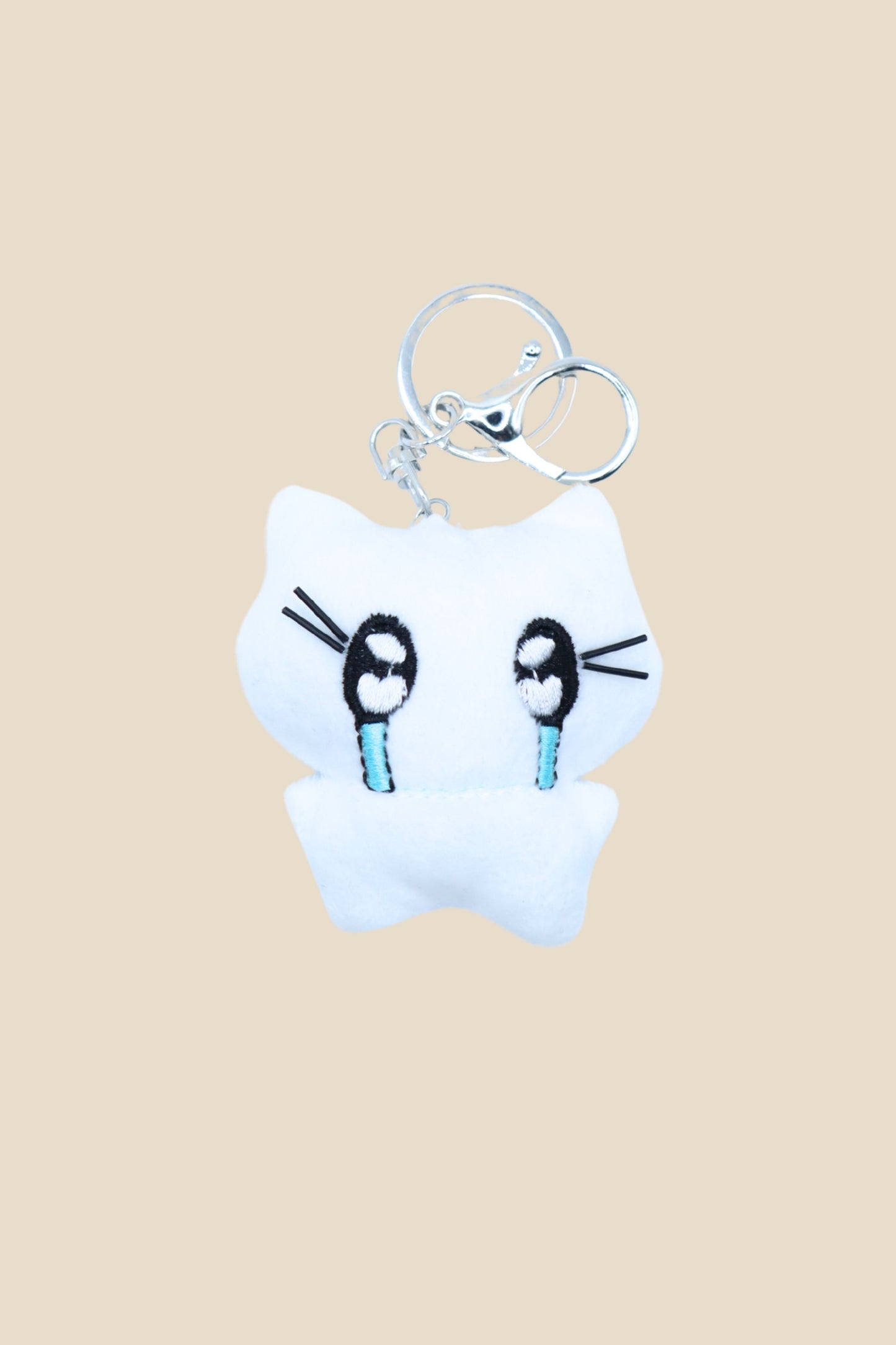 Crying Cat Plush Keychain