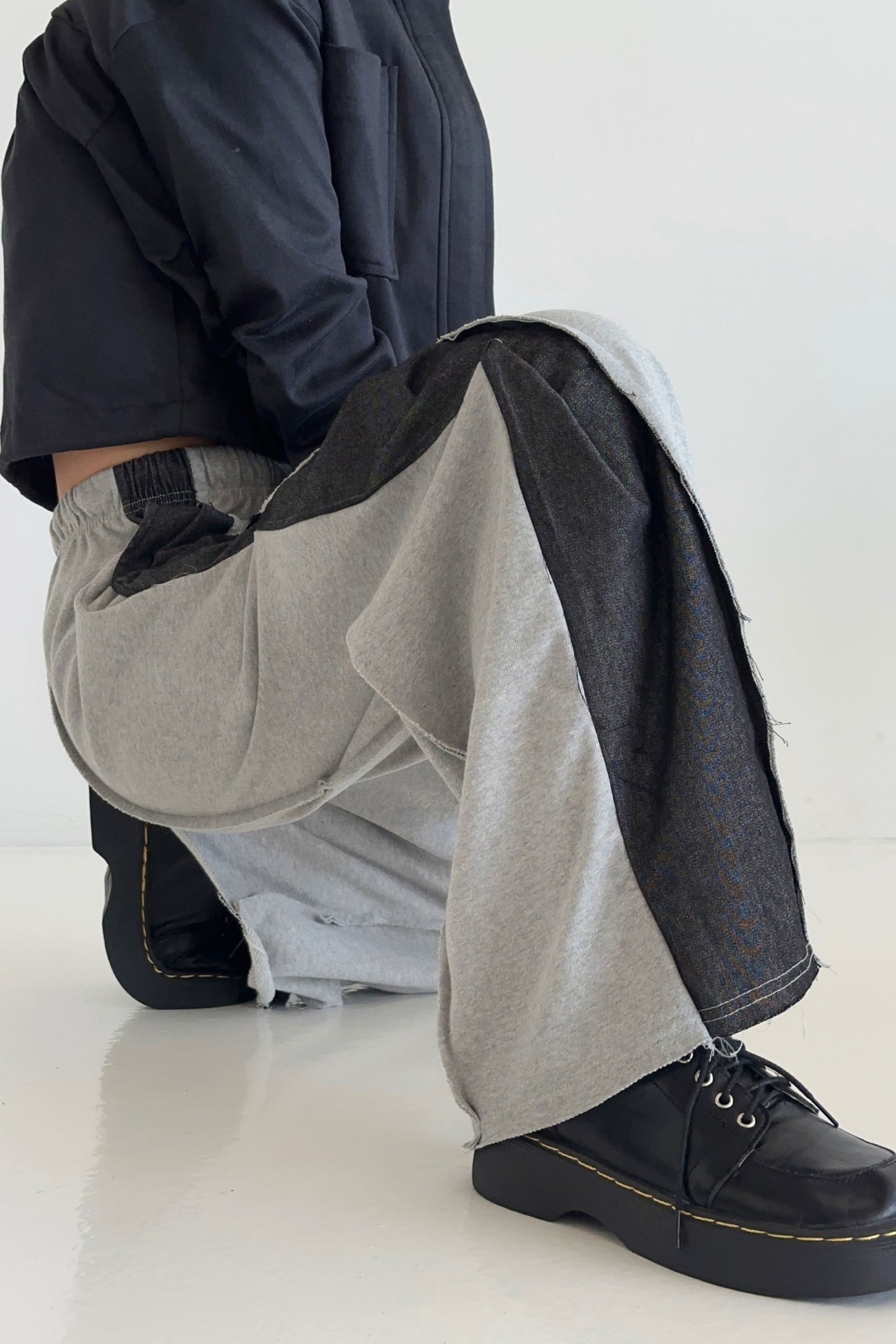 Dual Denim Jogger Pants
