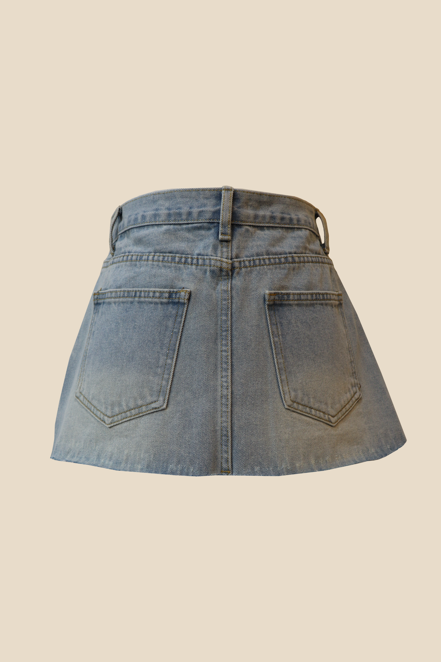 Straight-Wide Wrap Skirt Denim Pants