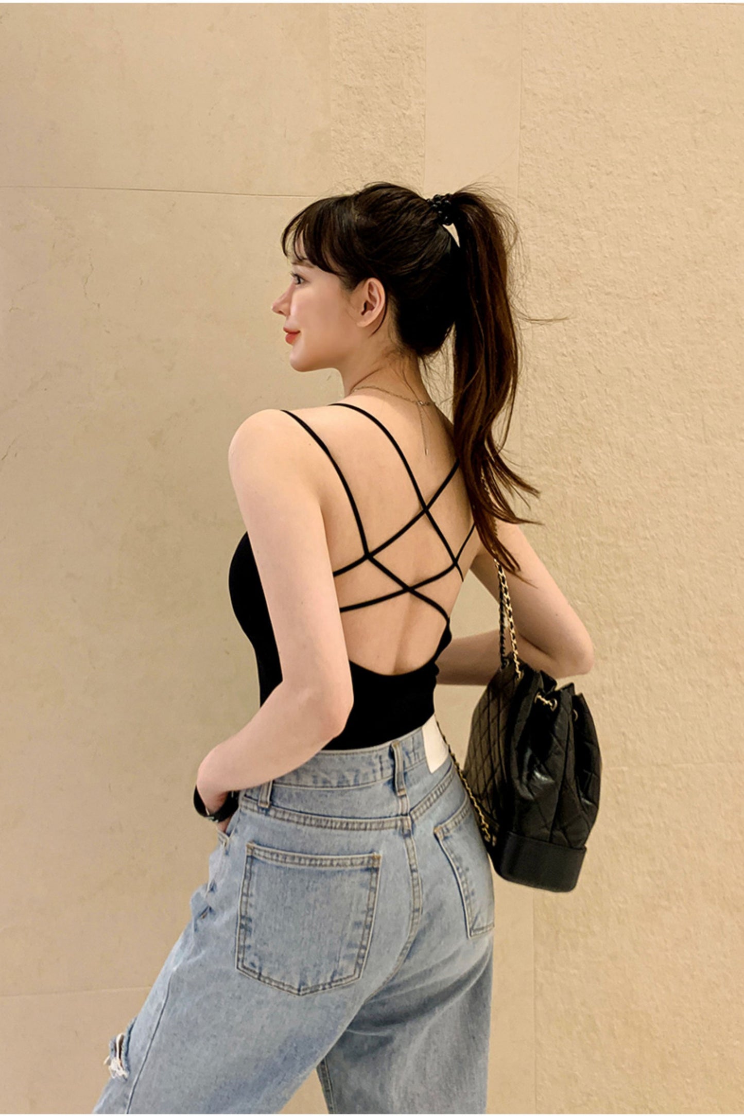 Webbed-Back Capped Tank Top
