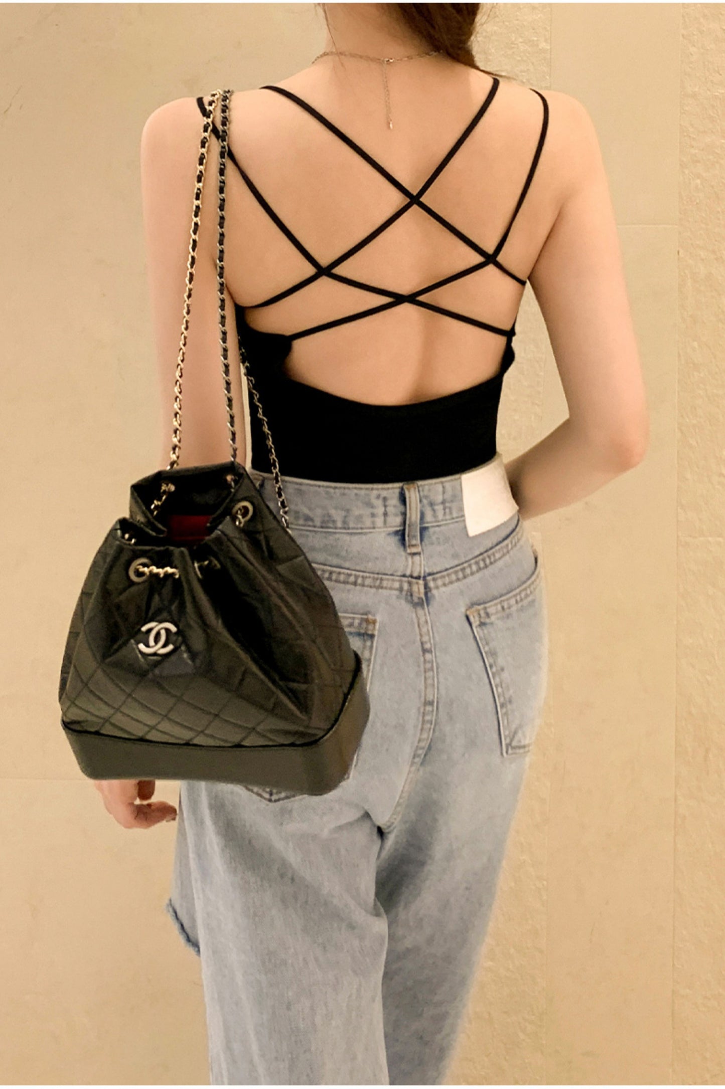 Webbed-Back Capped Tank Top