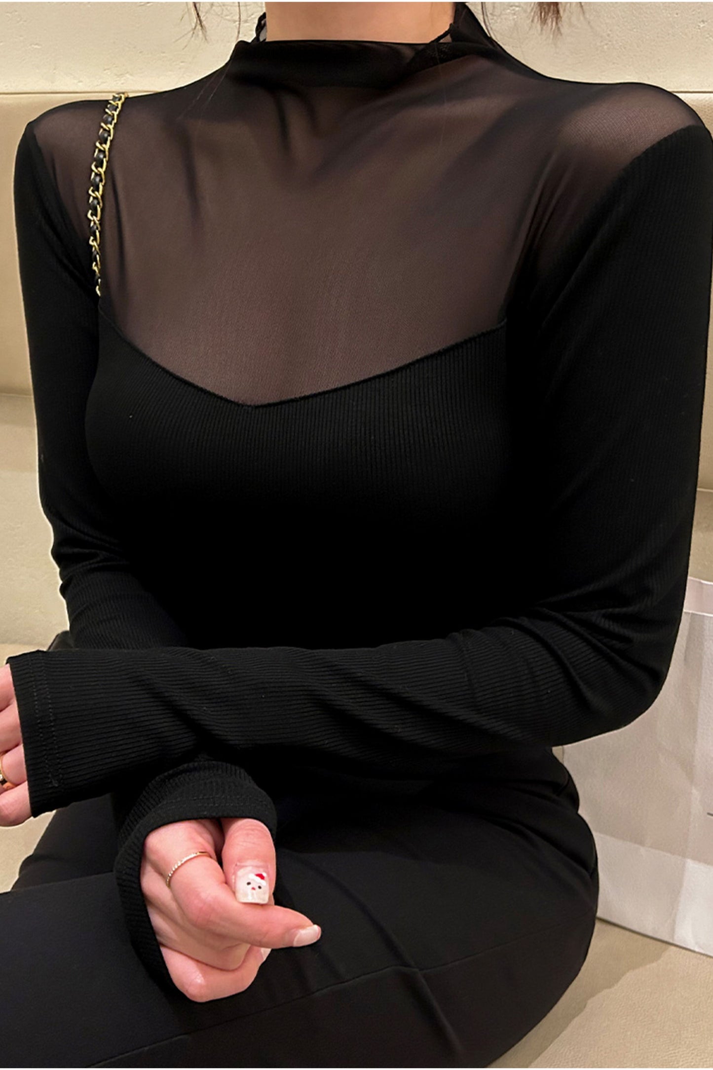Debussy See-Through Long Sleeve