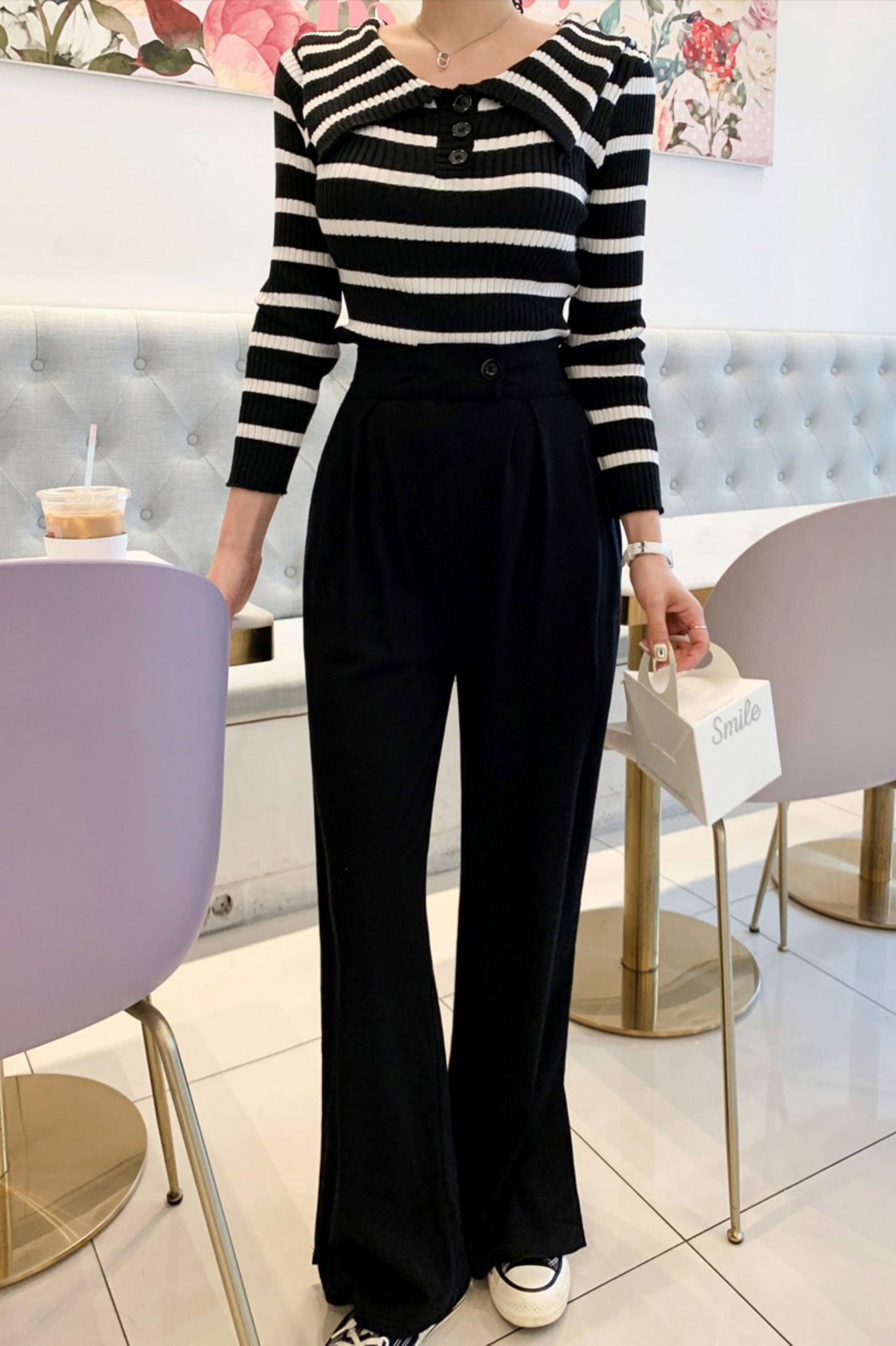 Monochrome Sailor Knit Top