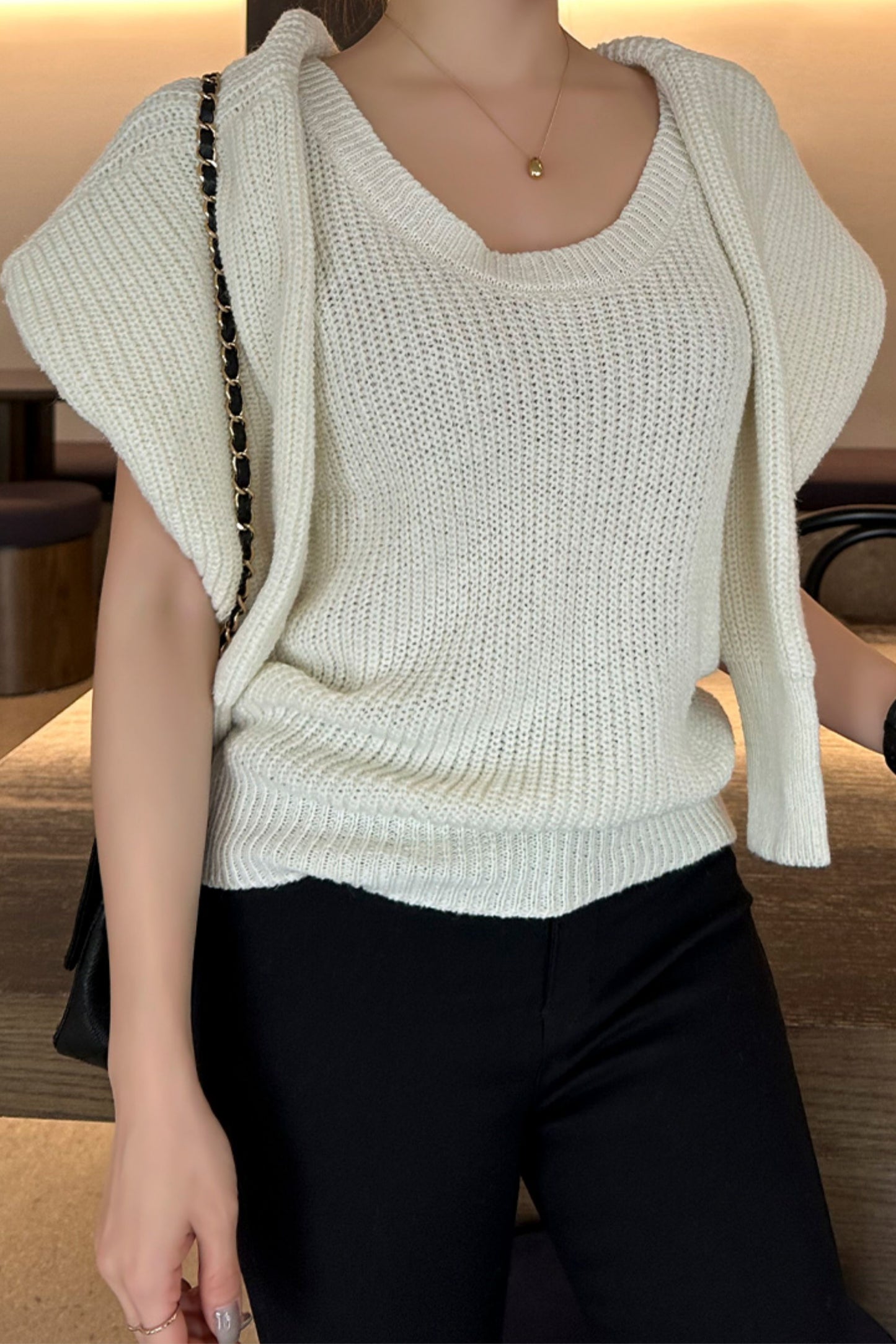 Double Bolero Vest Knit Set