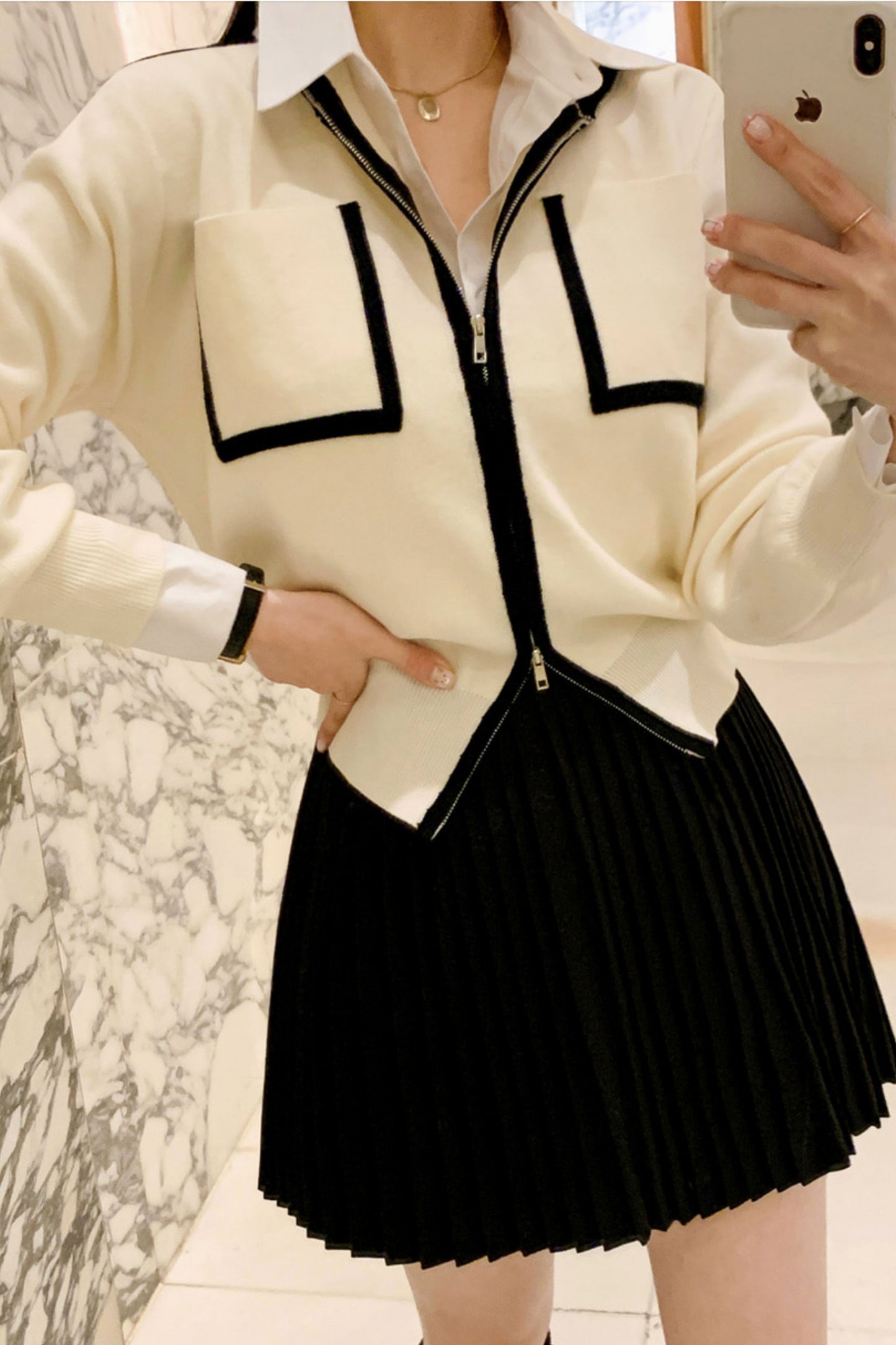 City Line Zip Knit