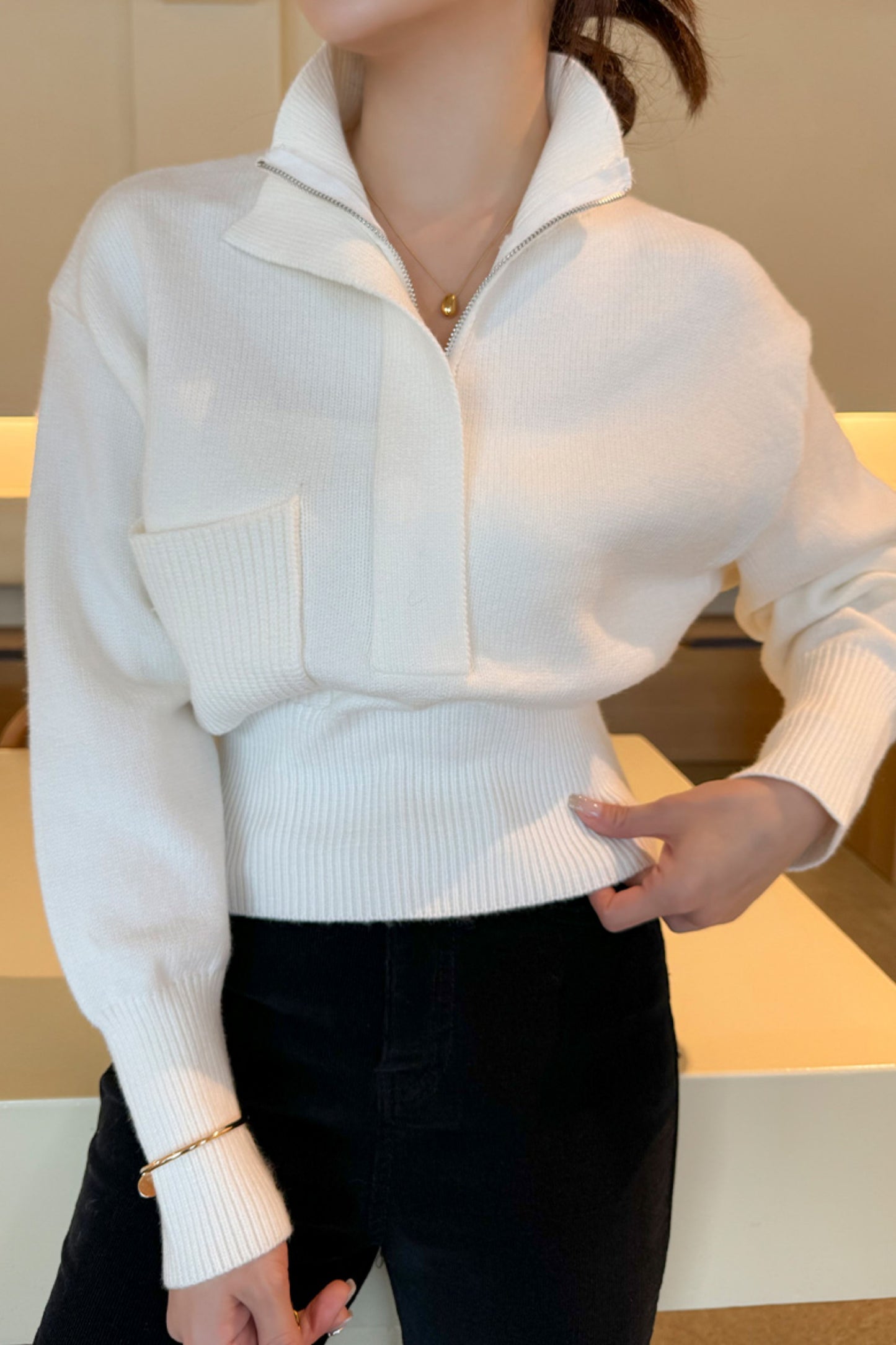 Foreand Half-Zip Knit