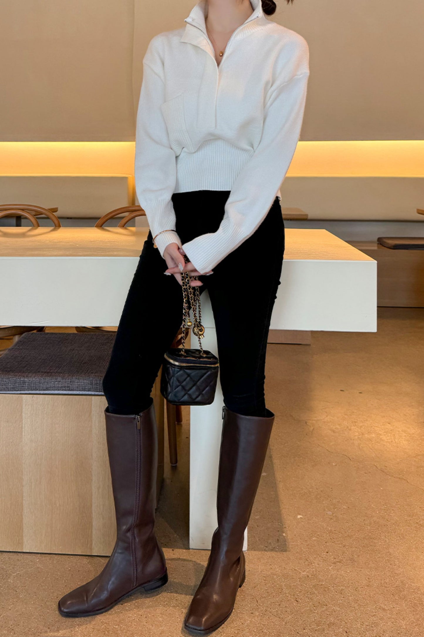 Foreand Half-Zip Knit