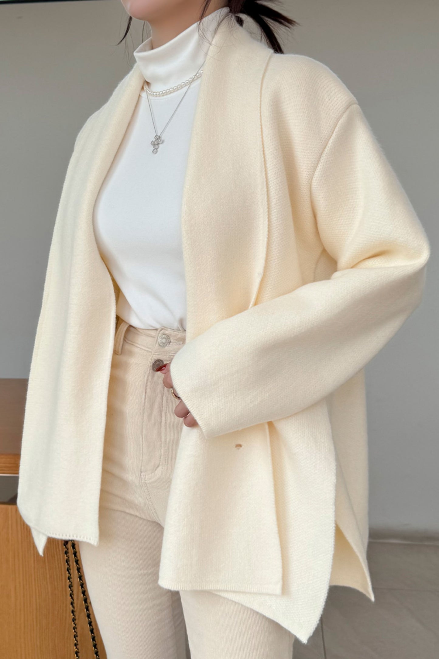 Chepeu Shawl Cardigan Belt Set