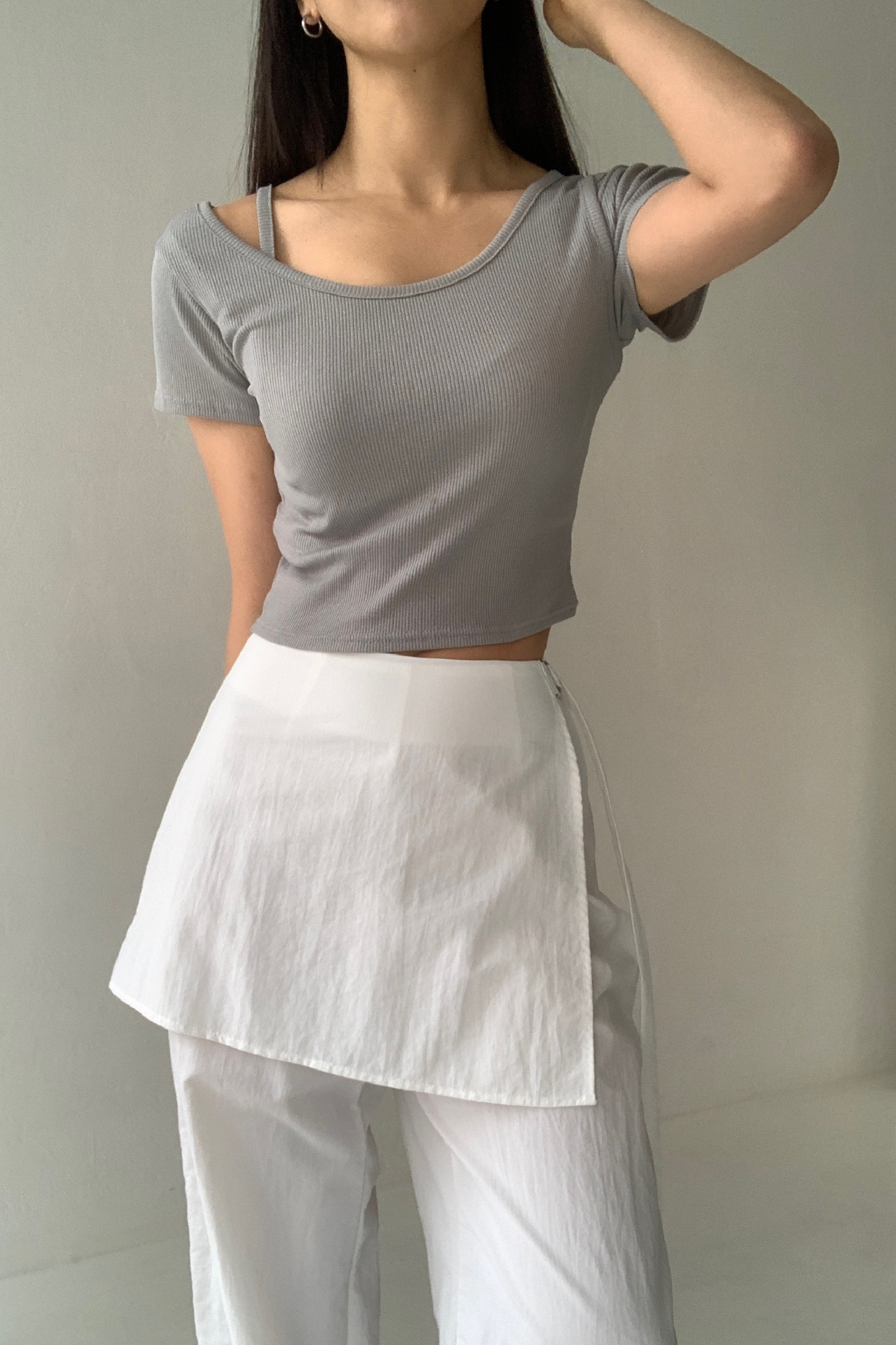 Ribbed Tank Layered Short Sleeve Set
