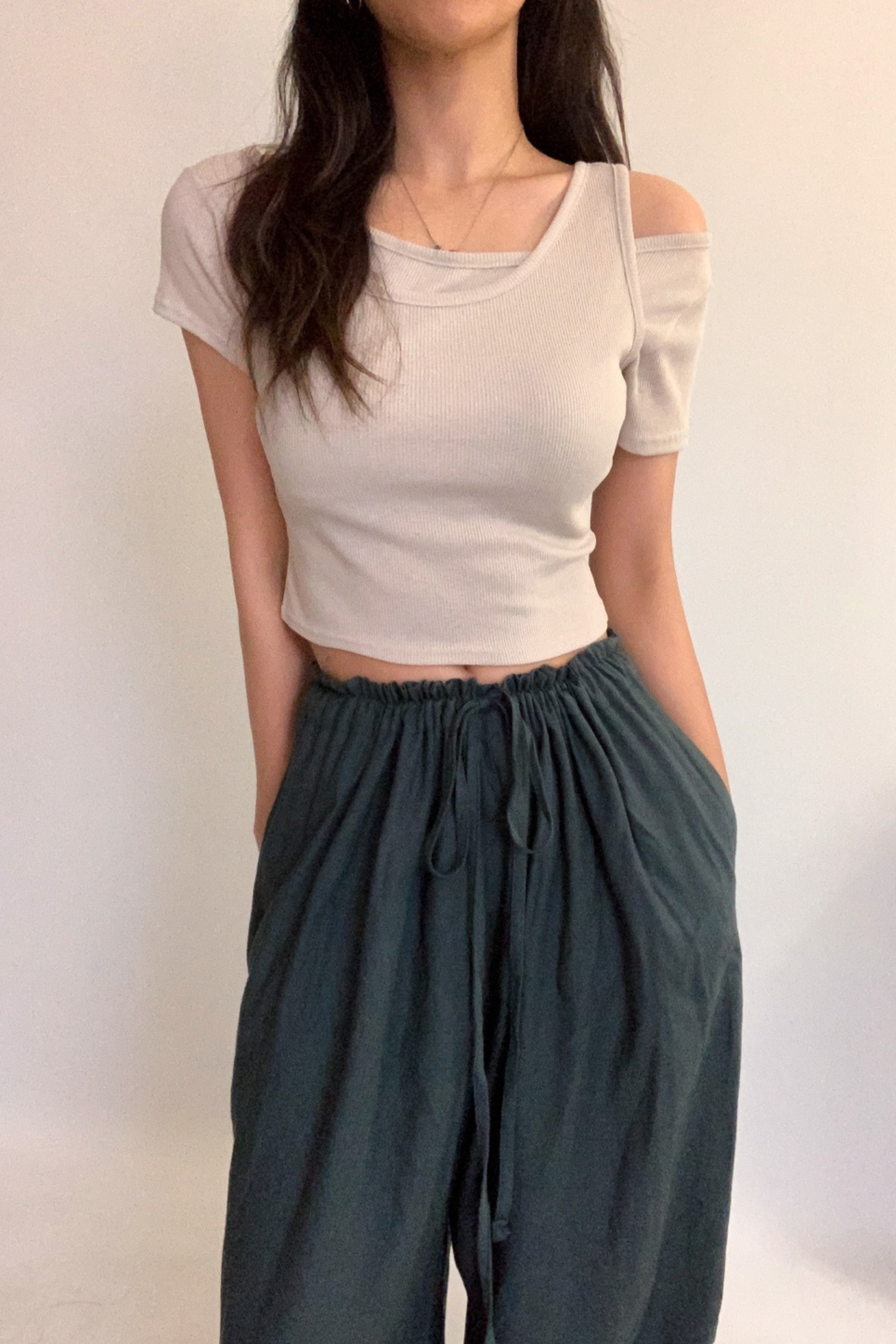 Ribbed Tank Layered Short Sleeve Set