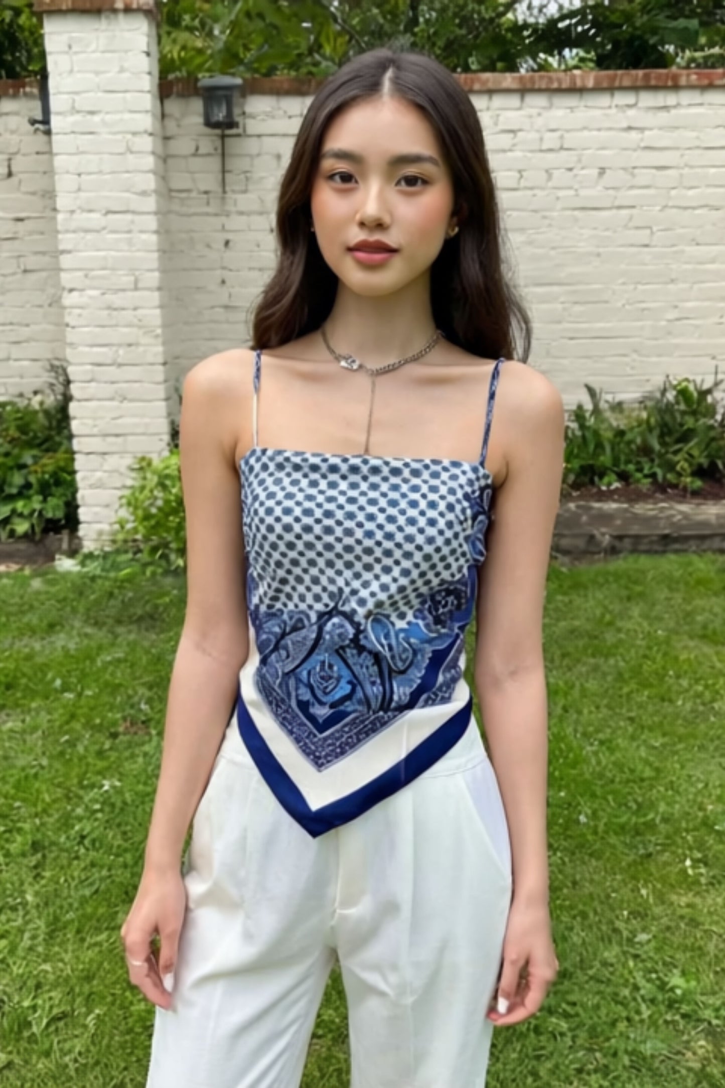 Paisley Silk Bandana Top