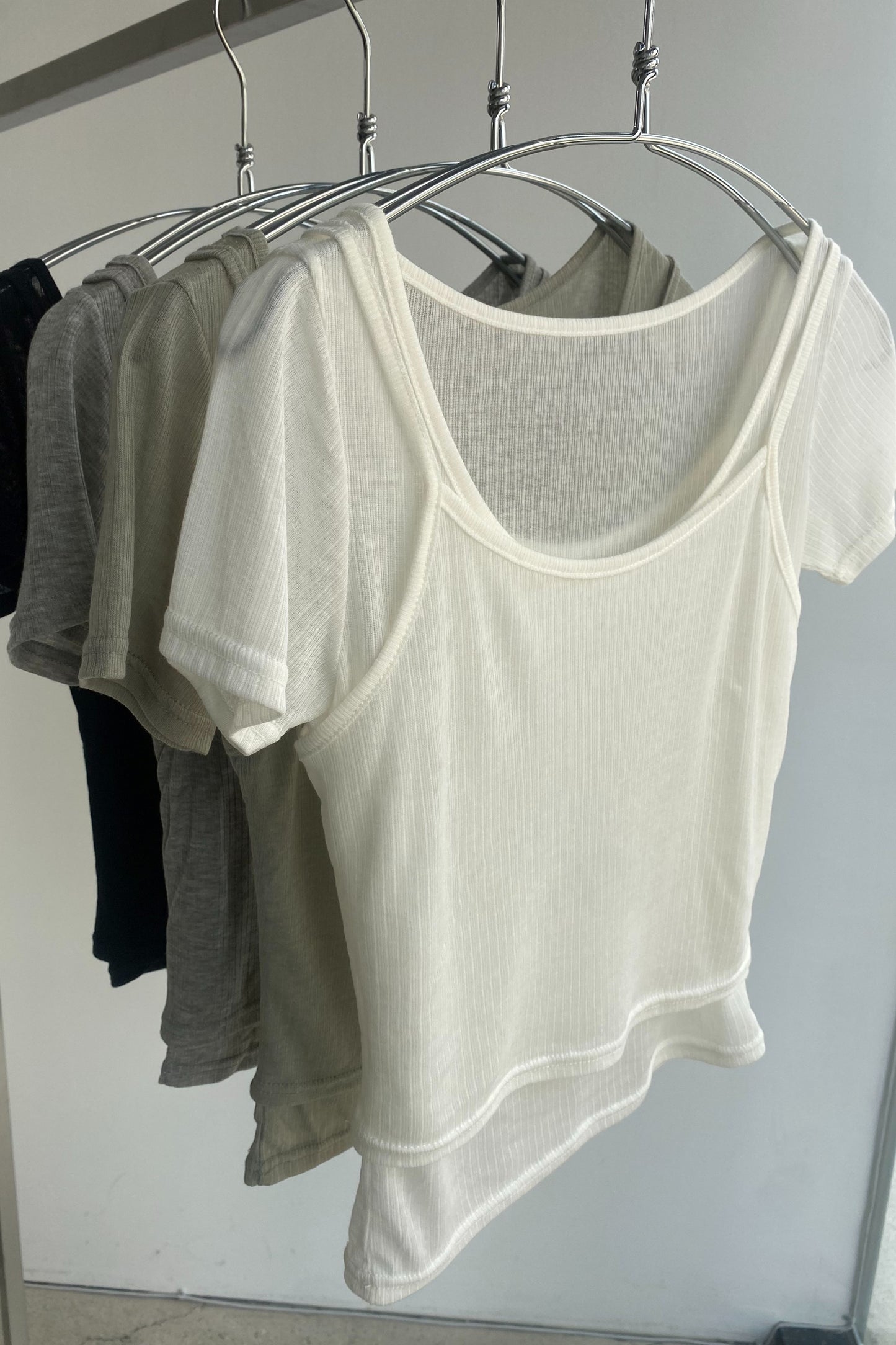 Tencel Double Layered Tank Top Shirt Set