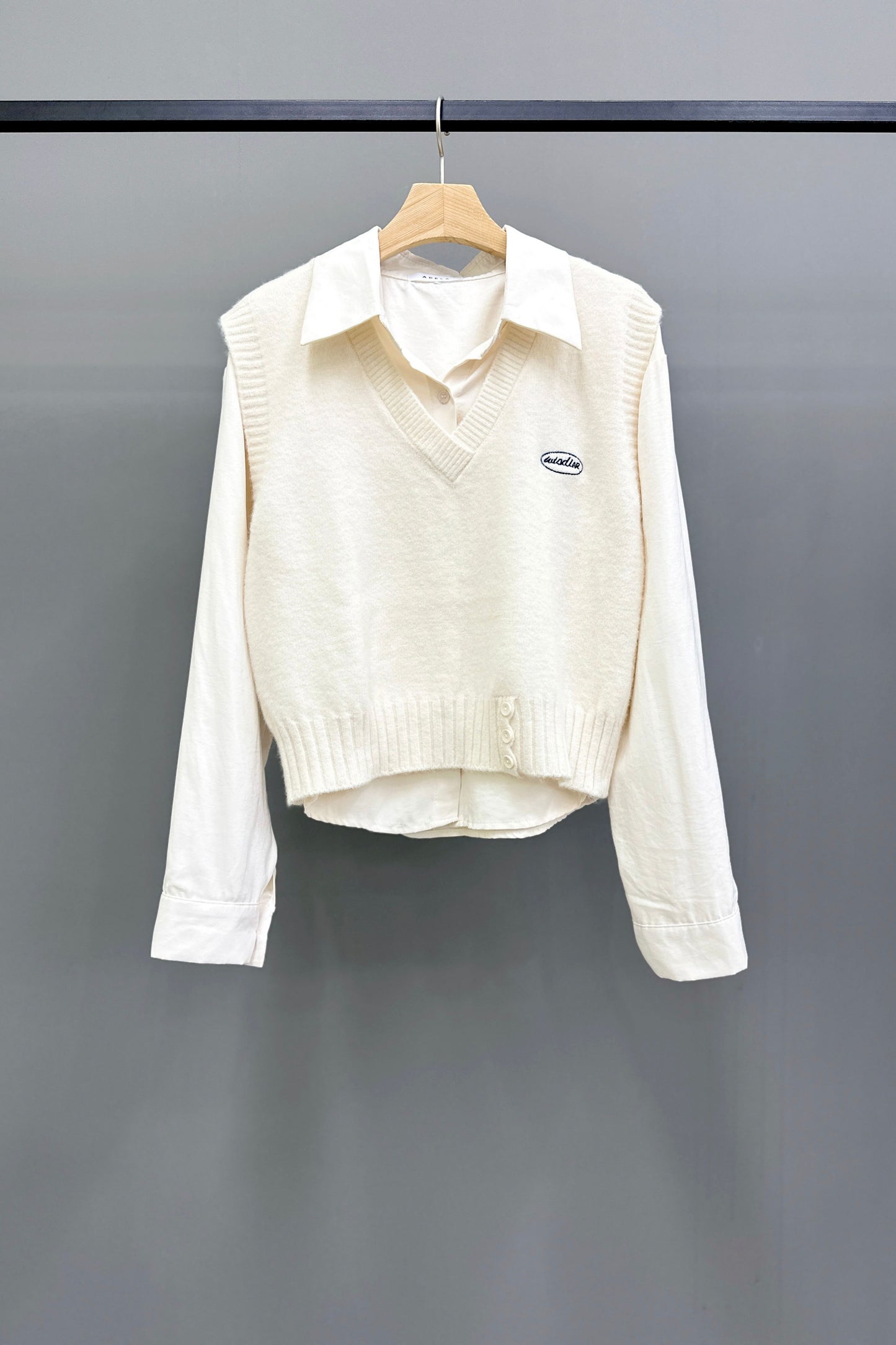 Soft Knitted Vest Shirt Set