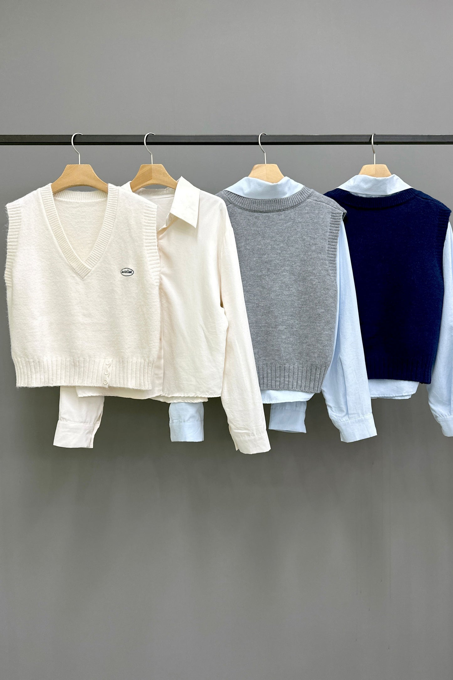 Soft Knitted Vest Shirt Set