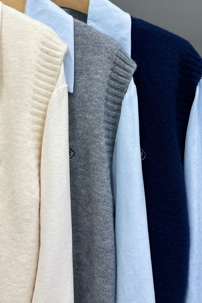 Soft Knitted Vest Shirt Set