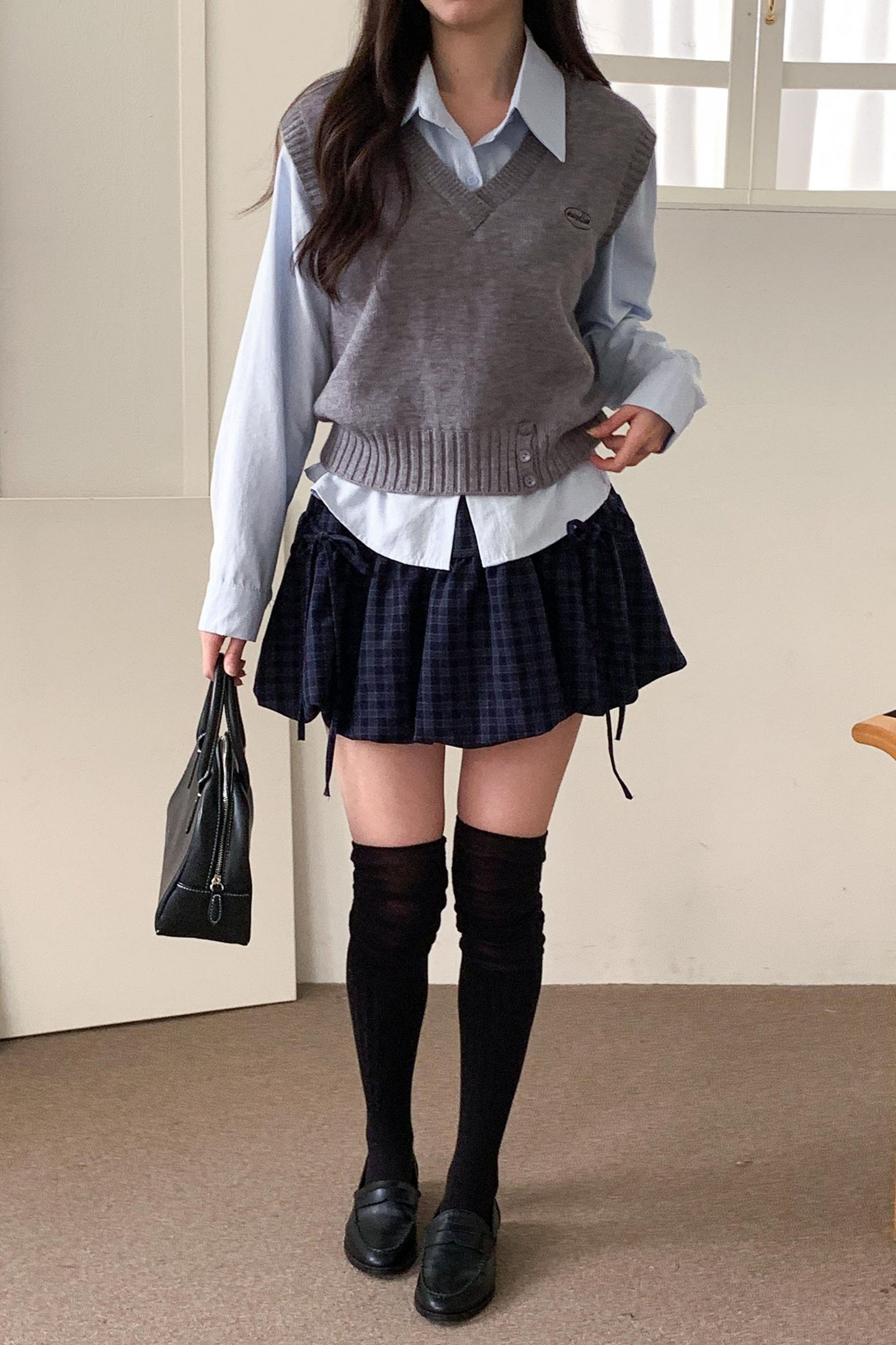 Soft Knitted Vest Shirt Set