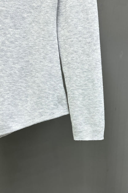 Side Ruffle Light Knit Long Sleeve