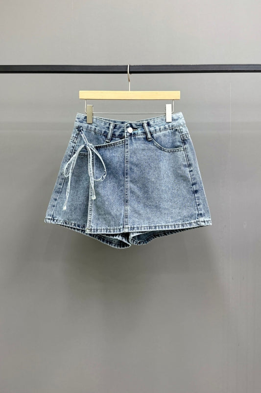 Denim Wrap Skort