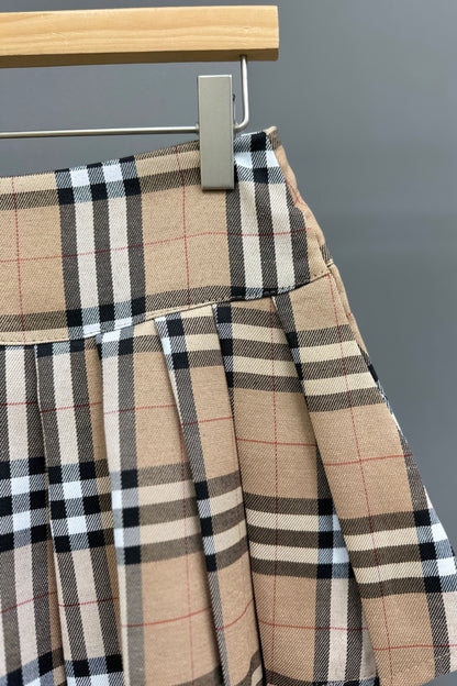 Classic Pleated Plaid Mini Skirt
