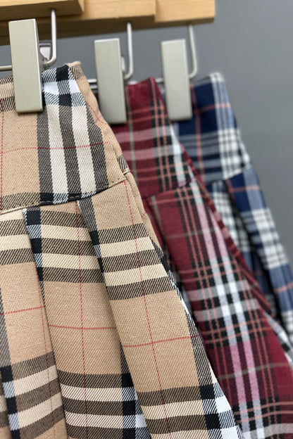 Classic Pleated Plaid Mini Skirt