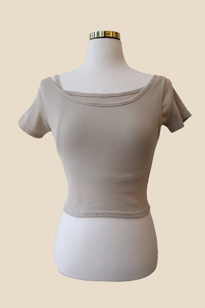 Ribbed Tank Layered Short Sleeve Set