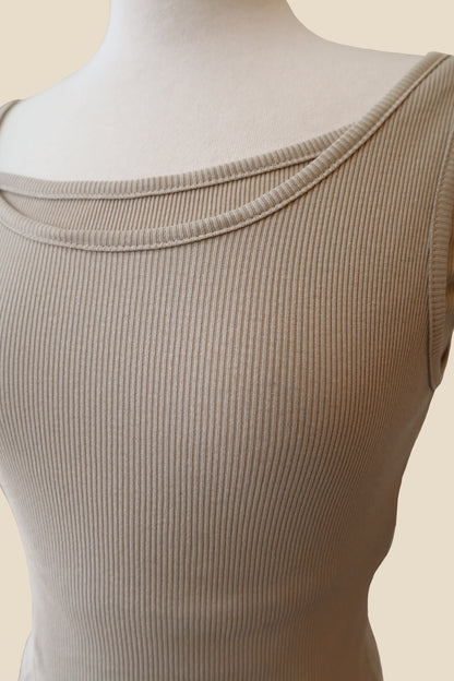 Ribbed Tank Layered Short Sleeve Set