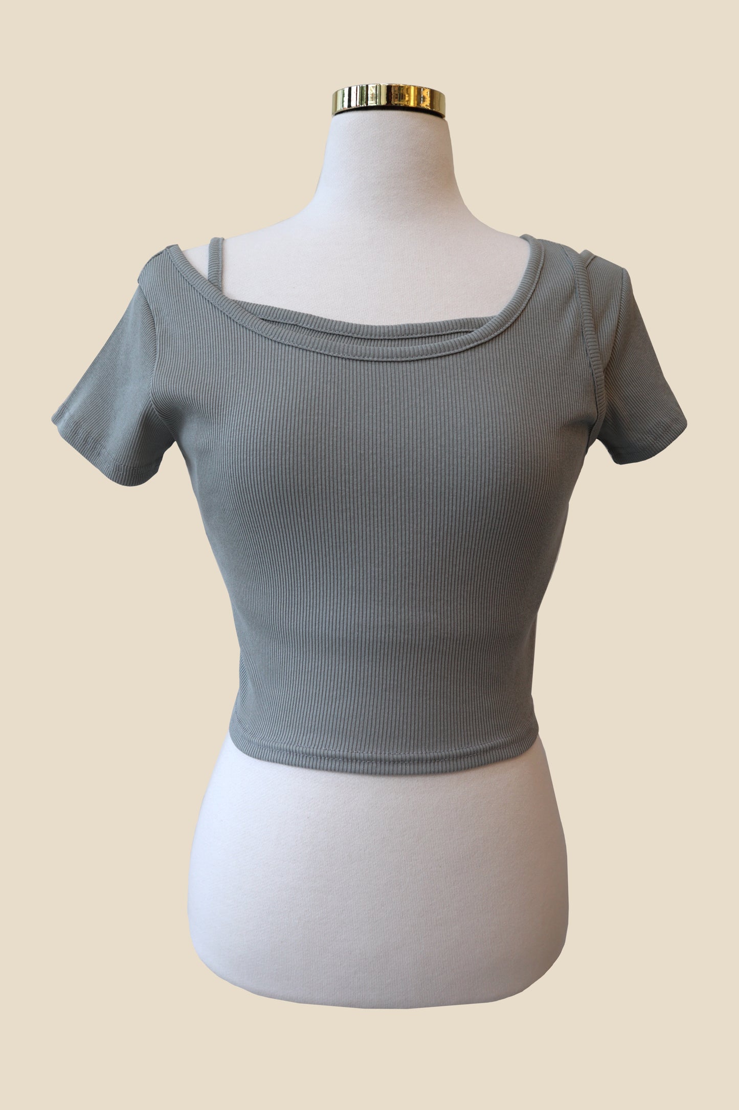 Ribbed Tank Layered Short Sleeve Set