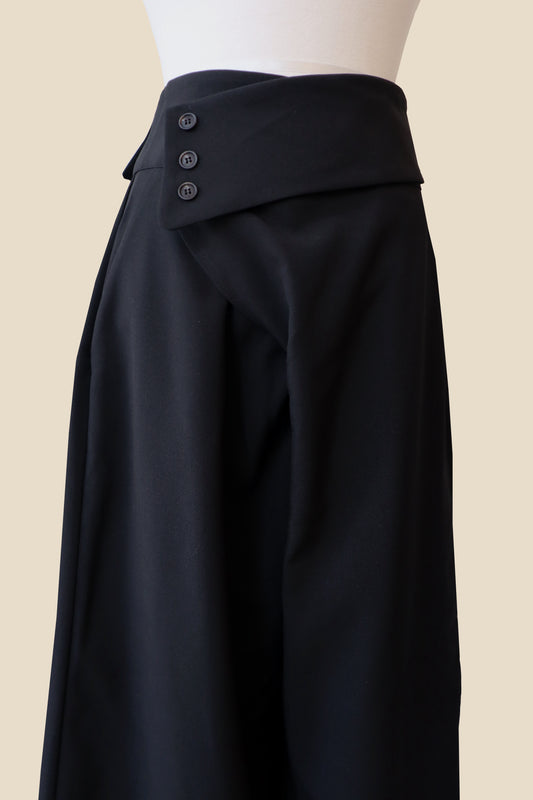 Oblique Wrap Wide Pants