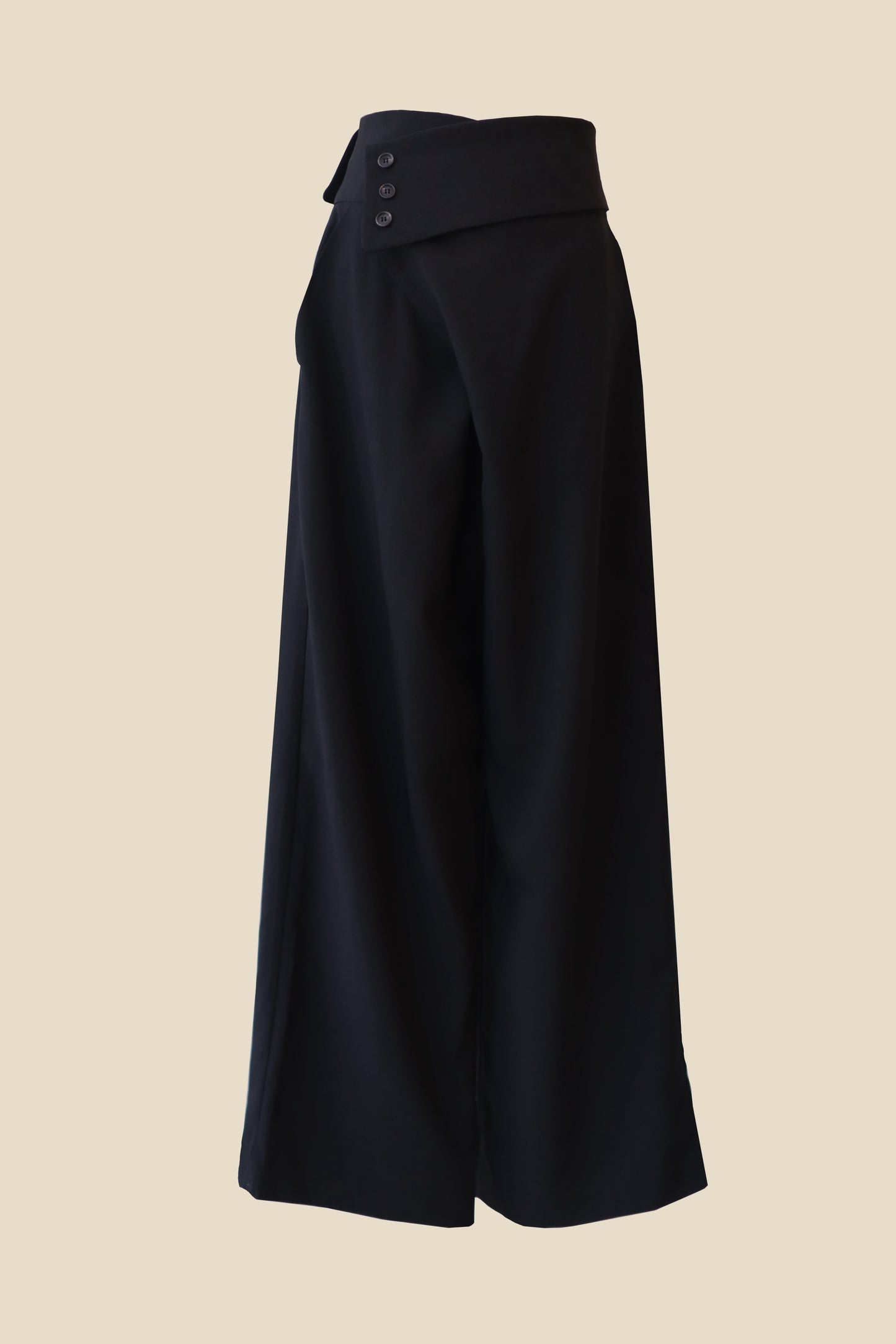 Oblique Wrap Wide Pants