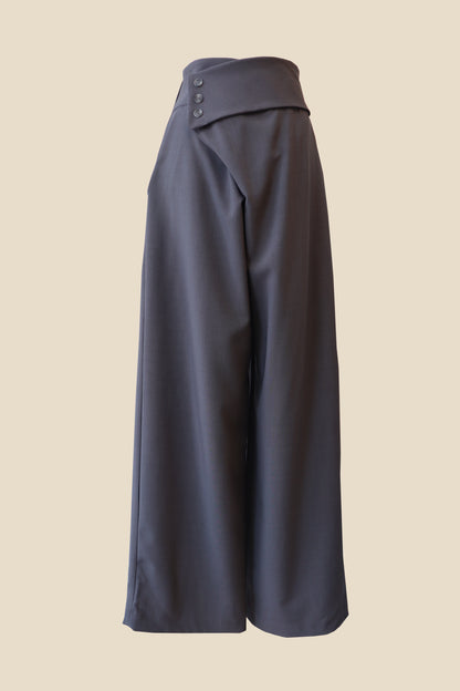 Oblique Wrap Wide Pants