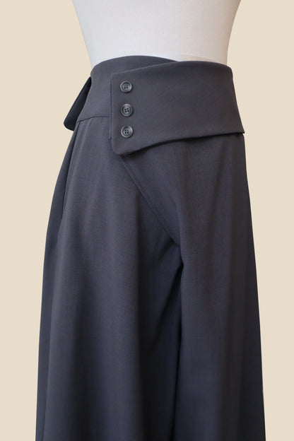 Oblique Wrap Wide Pants