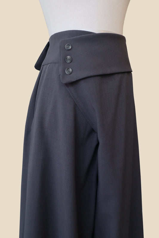 Oblique Wrap Wide Pants