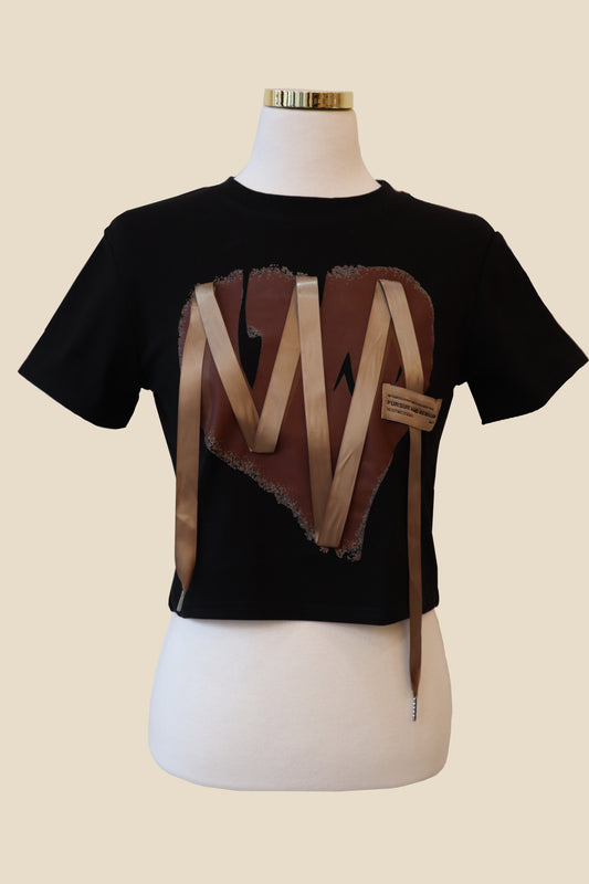 Heart String Cropped Shirt