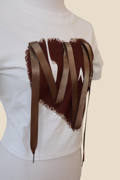 Heart String Cropped Shirt