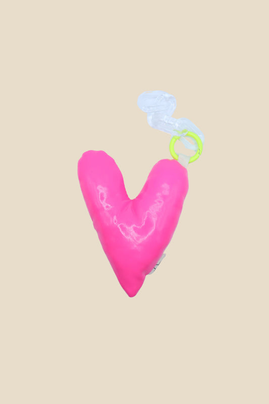 Neon Puff Heart Keychain