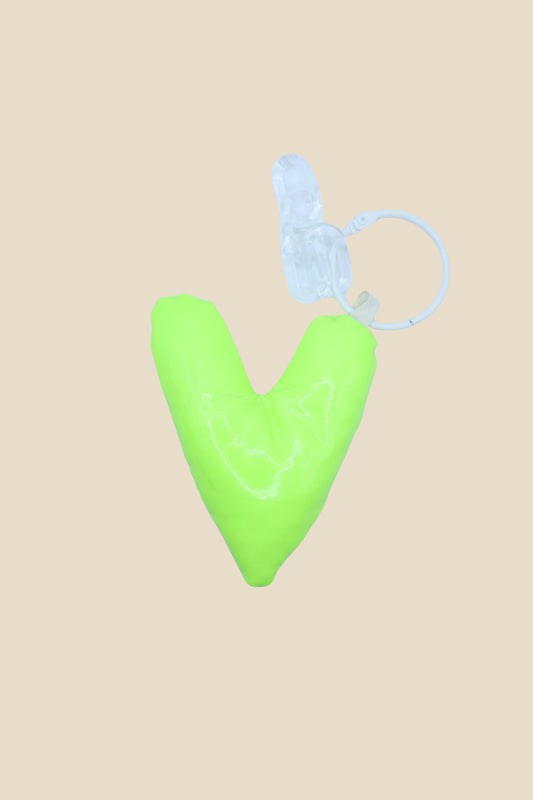 Neon Puff Heart Keychain