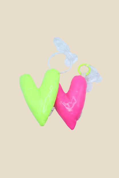 Neon Puff Heart Keychain