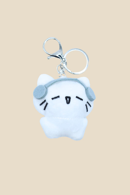 DJ Meow Meow Plush Keychain