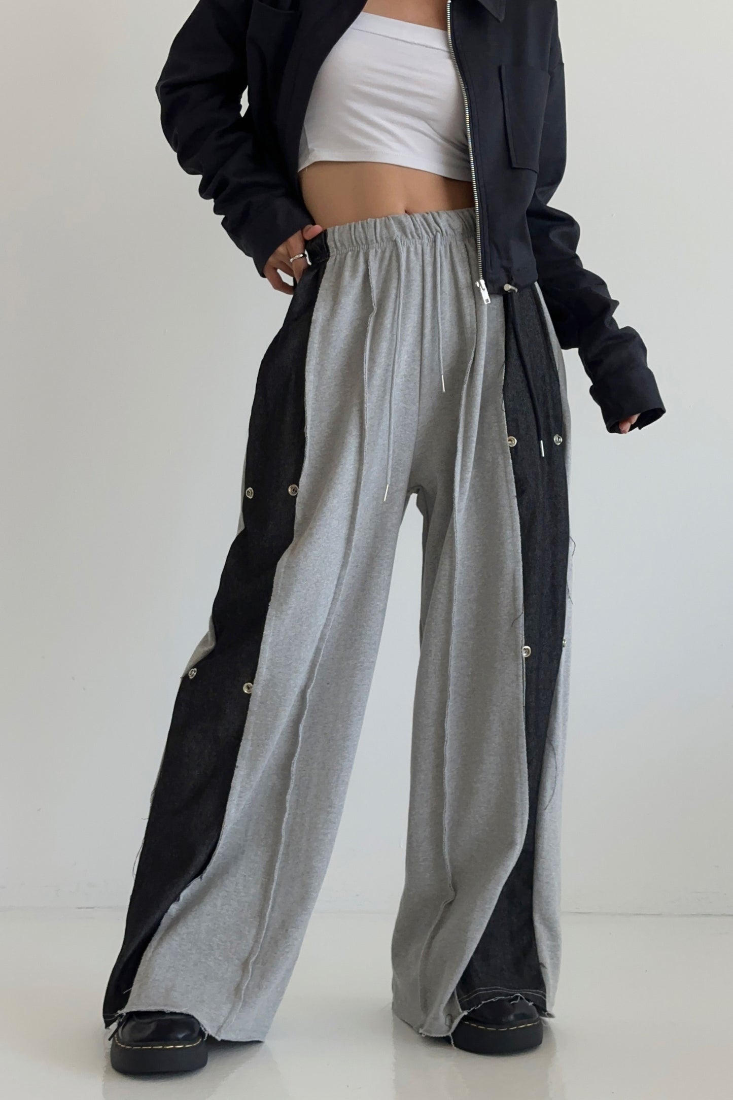 Dual Denim Jogger Pants