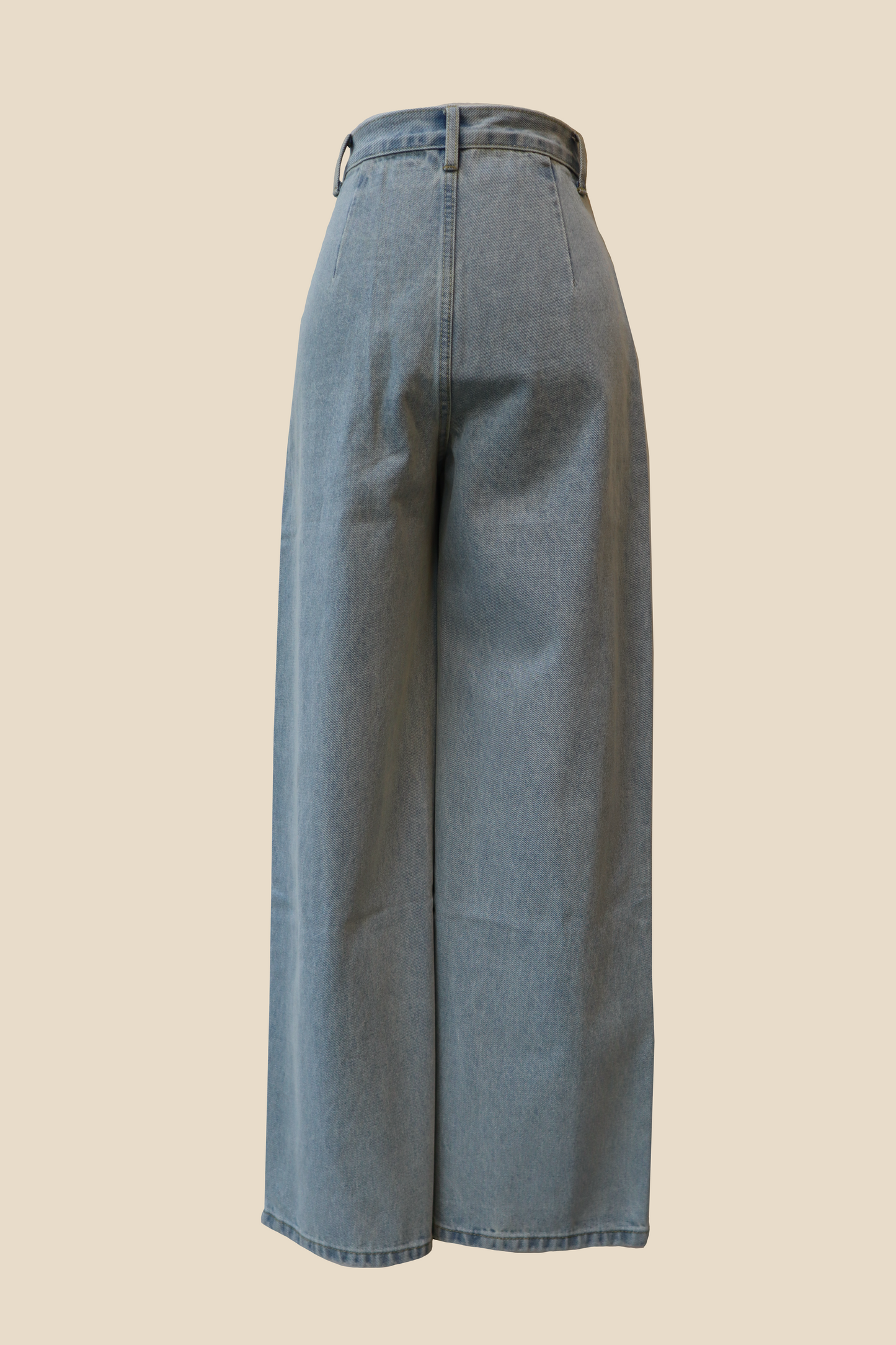 Straight-Wide Wrap Skirt Denim Pants