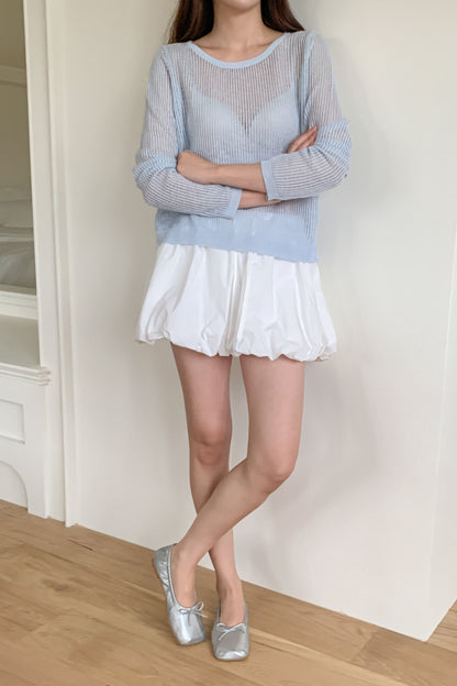 Double Waistband Bubble Skirt