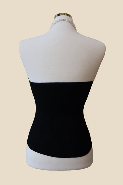 Pearl-Neck Sleeveless Top
