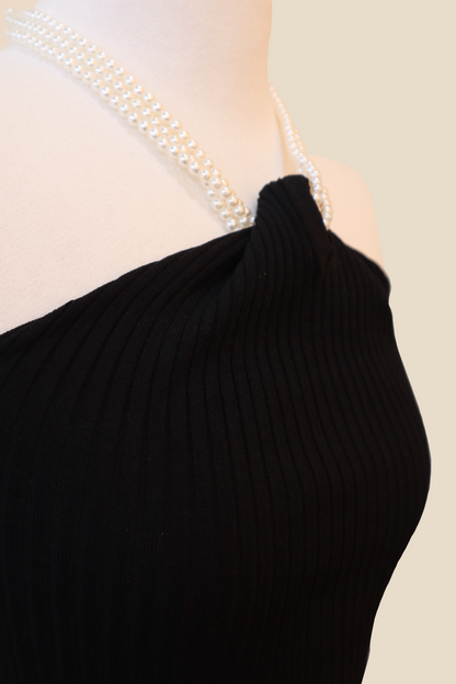 Pearl-Neck Sleeveless Top